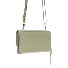 На фото 3 - Небольшая женская сумочка-клатч из искусственной кожи, цвет оливковый