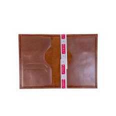 На фото 2 - Обложка на паспорта из натуральной кожи, цвет коричневый