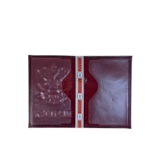 На фото 2 - Обложка на паспорта из натуральной кожи, цвет бордовый 