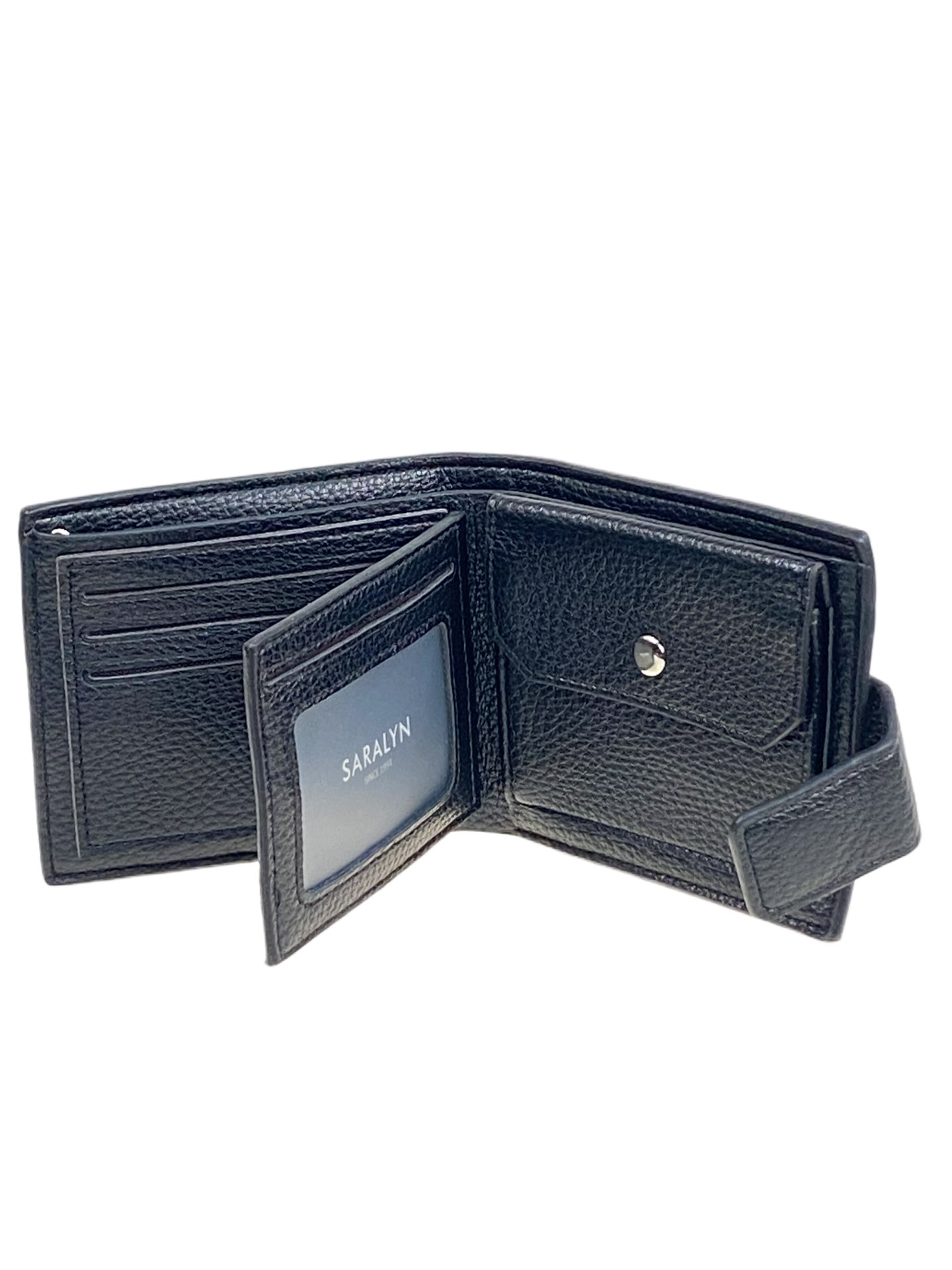 На фото 2 - Мужское  портмоне  из натуральной кожи,  цвет  черный