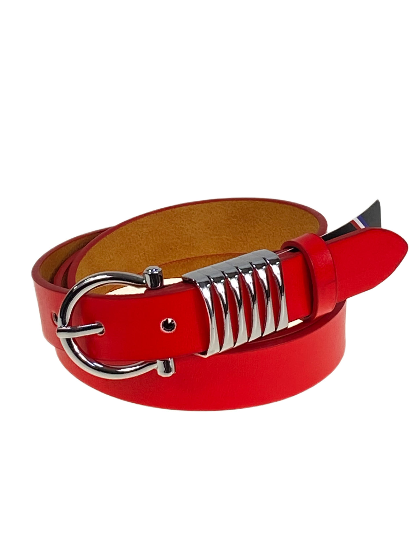 На фото 1 -  Ремень женский из искусственной кожи, цвет  красный