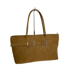 На фото 2 - Женская сумка из искусственной кожи, цвет рыже-коричневый