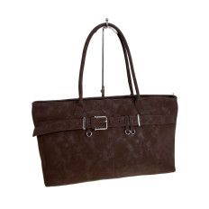 На фото 2 - Женская сумка из искусственной кожи, цвет шоколад