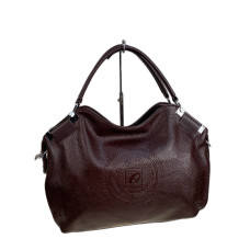 На фото 1 - Женская сумка из искусственной кожи, цвет коричневый