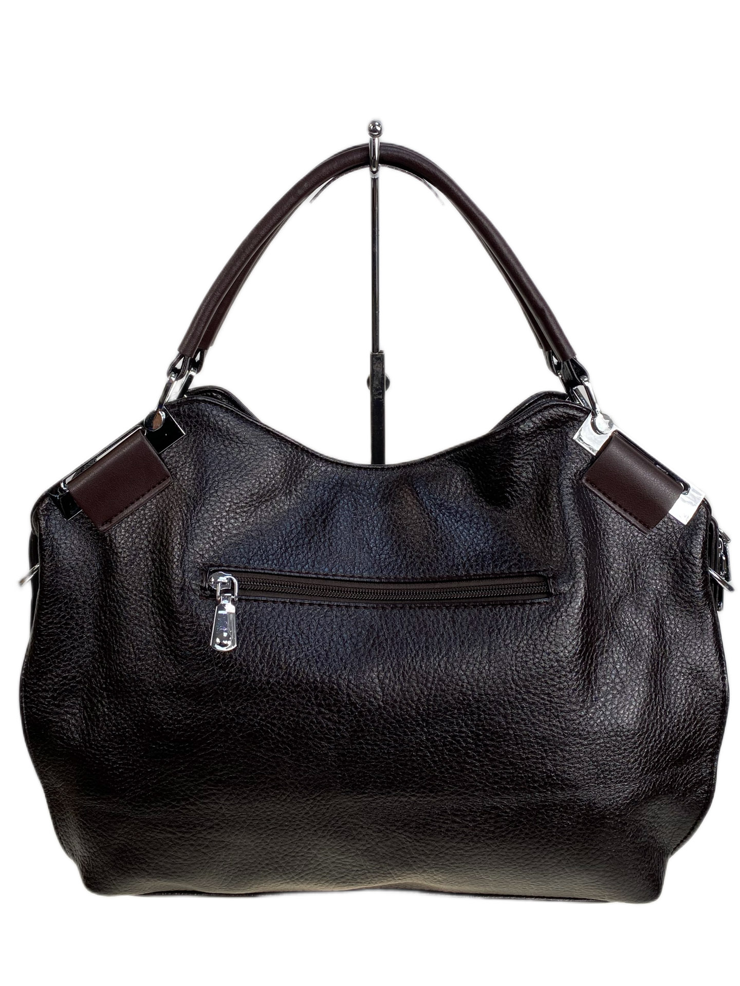 На фото 2 - Женская сумка из искусственной кожи, цвет тёмный шоколад