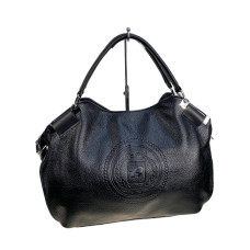 На фото 1 - Женская сумка из искусственной кожи, цвет черный