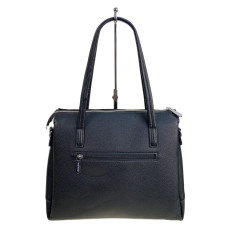 На фото 2 - Женская сумка из искусственной кожи и замши, цвет черный