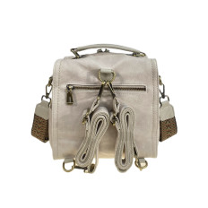 На фото 2 - Женская сумка-рюкзак из искусственной кожи, цвет молочный