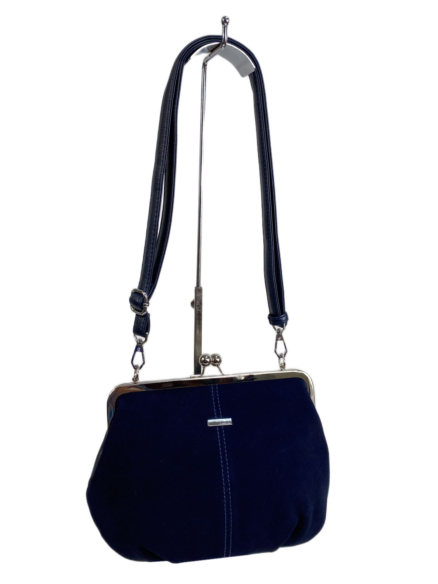 На фото 1 - Женская сумка из искусственной кожи и замши, цвет синий