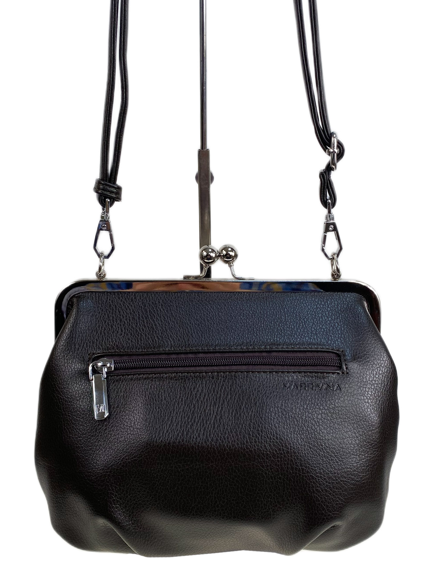 На фото 2 - Женская сумка из искусственной кожи и замши, цвет шоколад