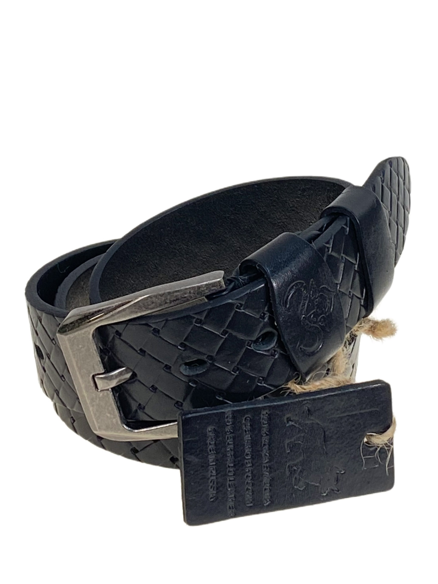 На фото 1 - Ремень мужской из натуральной кожи, цвет черный