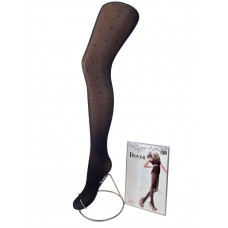 На фото 1 - Женские капроновые колготки 40 den с рисунком, цвет черный