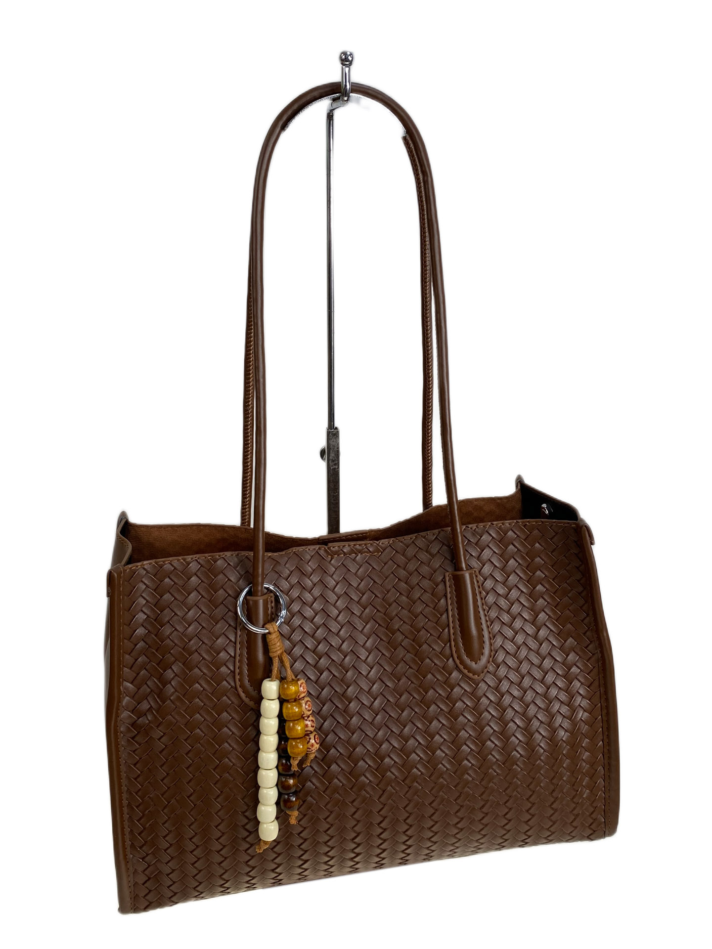 На фото 1 - Женская сумка из искусственной кожи, цвет шоколад