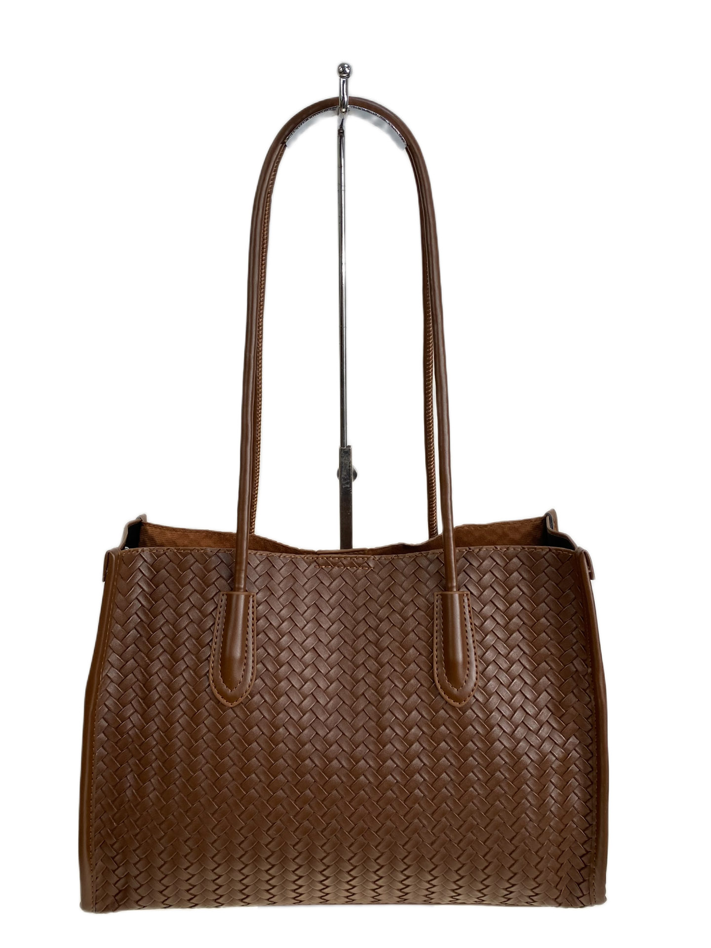 На фото 2 - Женская сумка из искусственной кожи, цвет шоколад