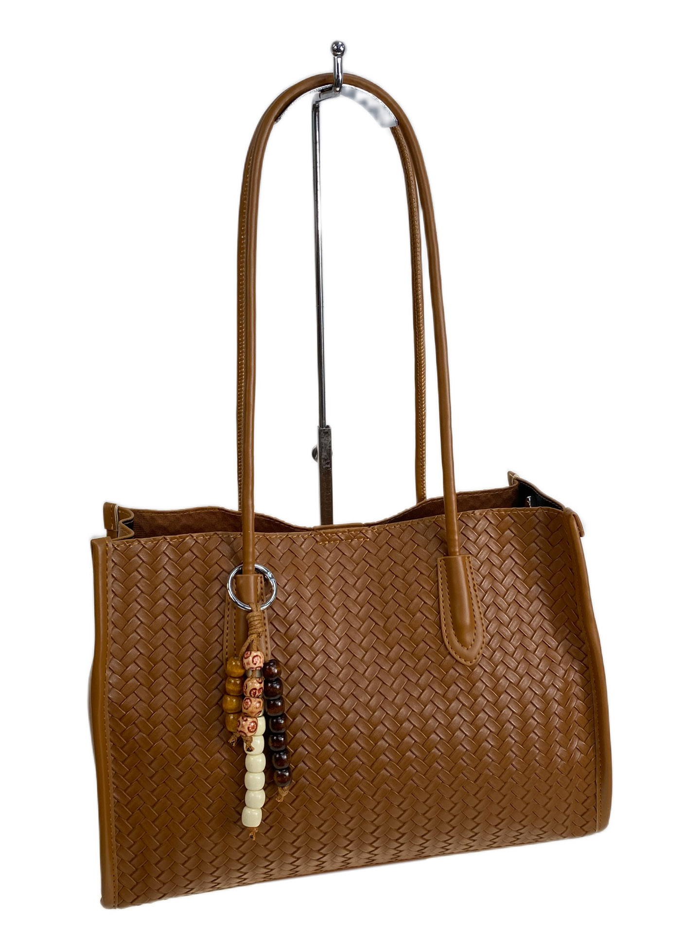 На фото 1 - Женская сумка из искусственной кожи, цвет коричнево-рыжий