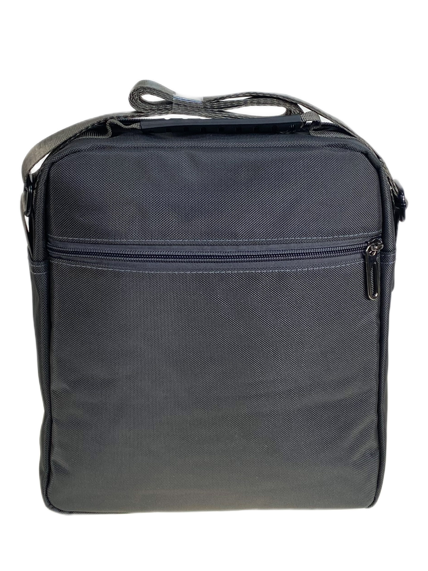 На фото 2 - Сумка мужская через плечо текстильная, цвет серый