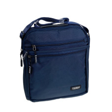 На фото 1 - Сумка мужская через плечо текстильная, цвет синий На фото 1 - Сумка мужская через плечо текстильная, цвет синий