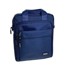На фото 1 - Сумка мужская  текстильная, цвет  синий
