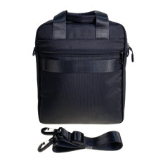 На фото 2 - Сумка мужская  текстильная, цвет  черный