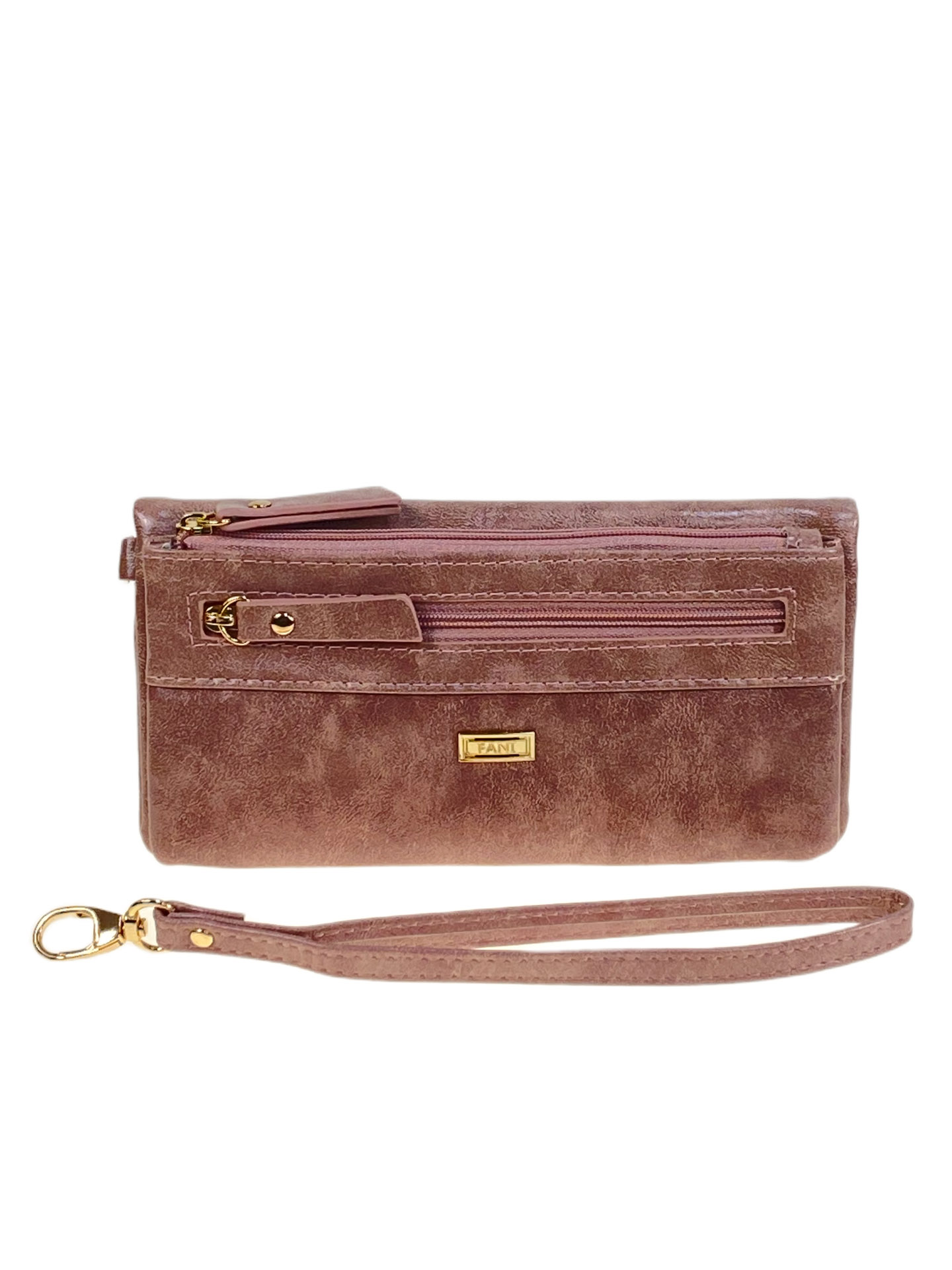 На фото 1 -  Женское портмоне из искусственной кожи, цвет розовый