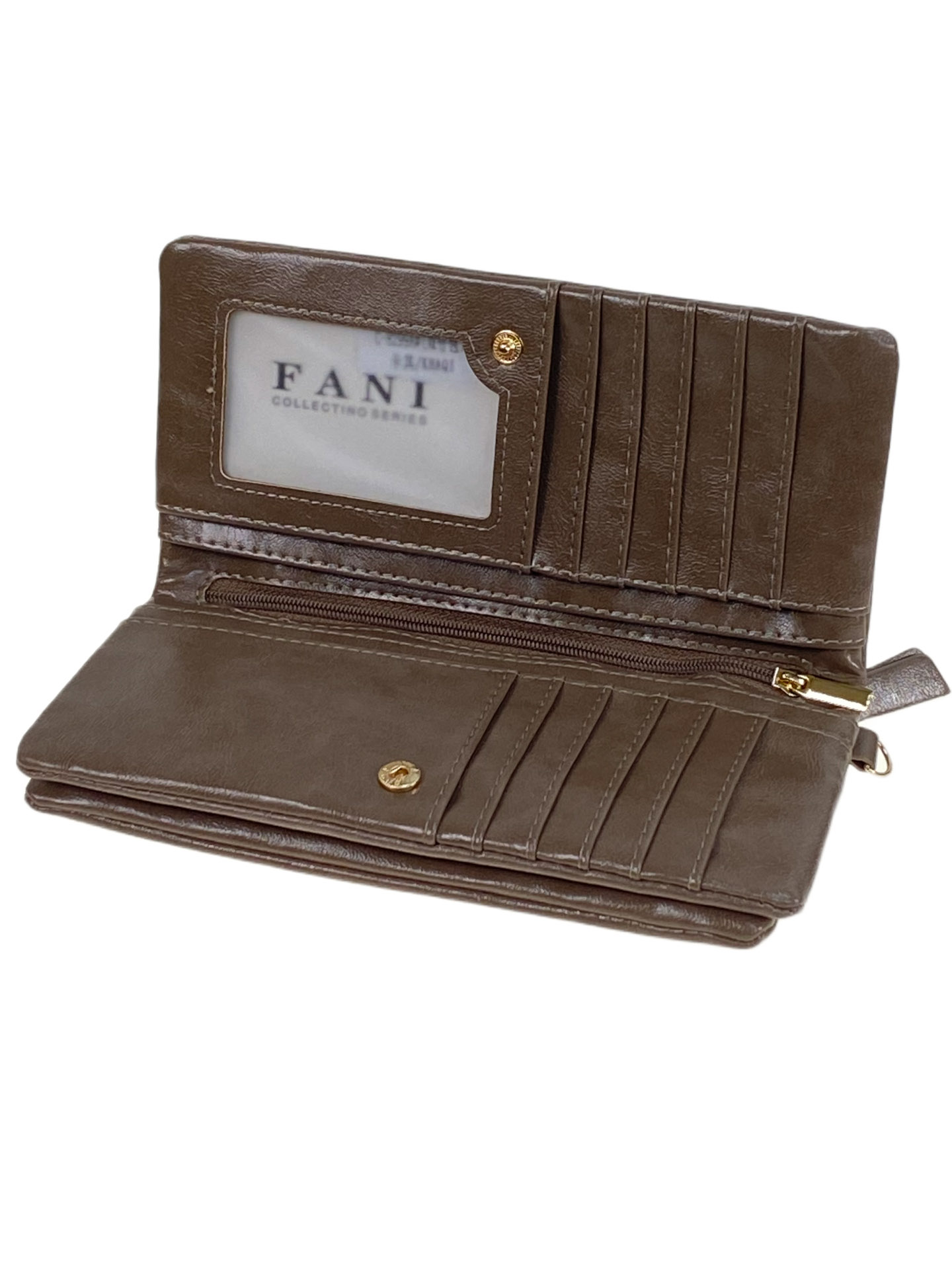 На фото 2 -  Женское портмоне из искусственной кожи, цвет хаки