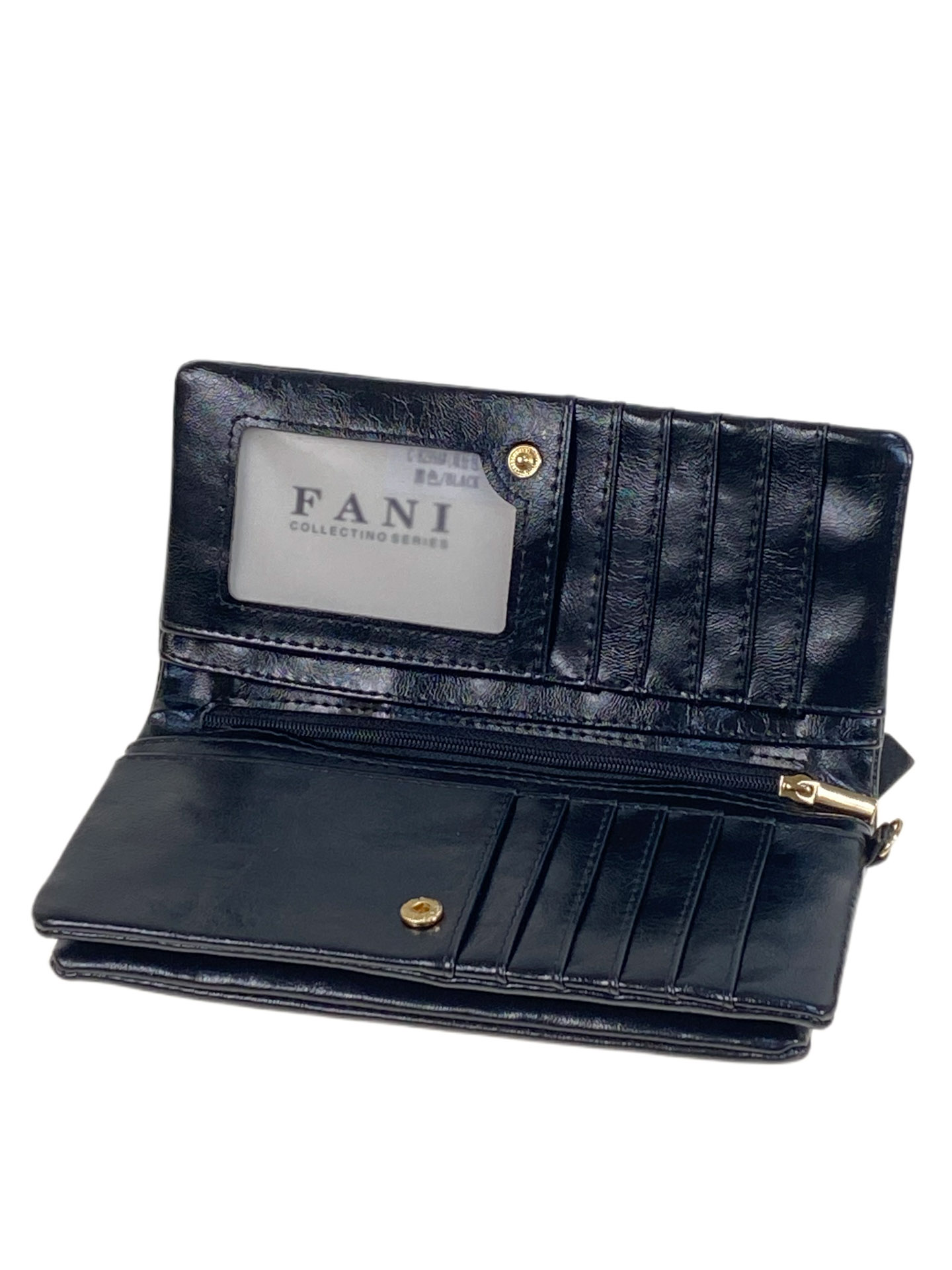 На фото 2 -  Женское портмоне из искусственной кожи, цвет черный