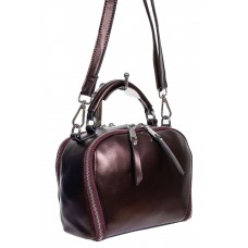 На фото 1 - Женская cross-body из натуральной кожи, цвет бронзовый На фото 1 - Женская cross-body из натуральной кожи, цвет бронзовый