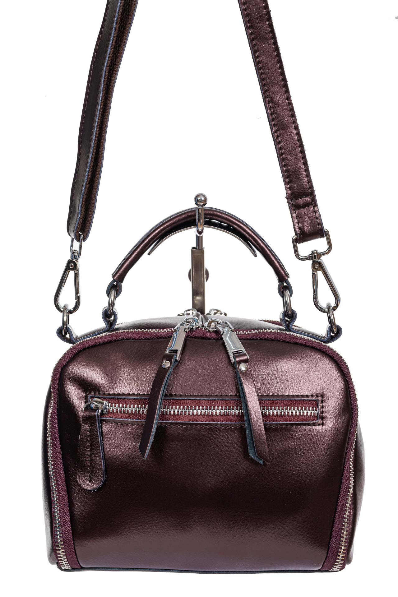 На фото 3 - Женская cross-body из натуральной кожи, цвет бронзовый На фото 3 - Женская cross-body из натуральной кожи, цвет бронзовый