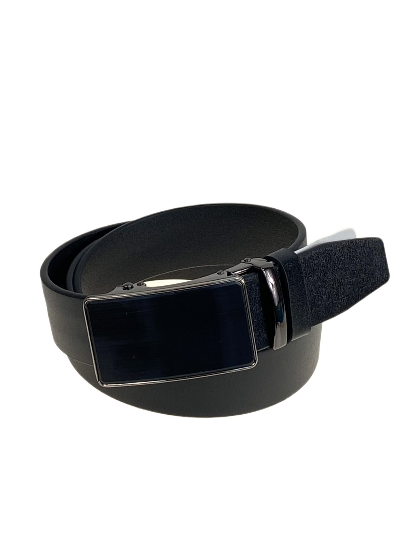 На фото 1 - Ремень мужской из натуральной кожи, цвет черный