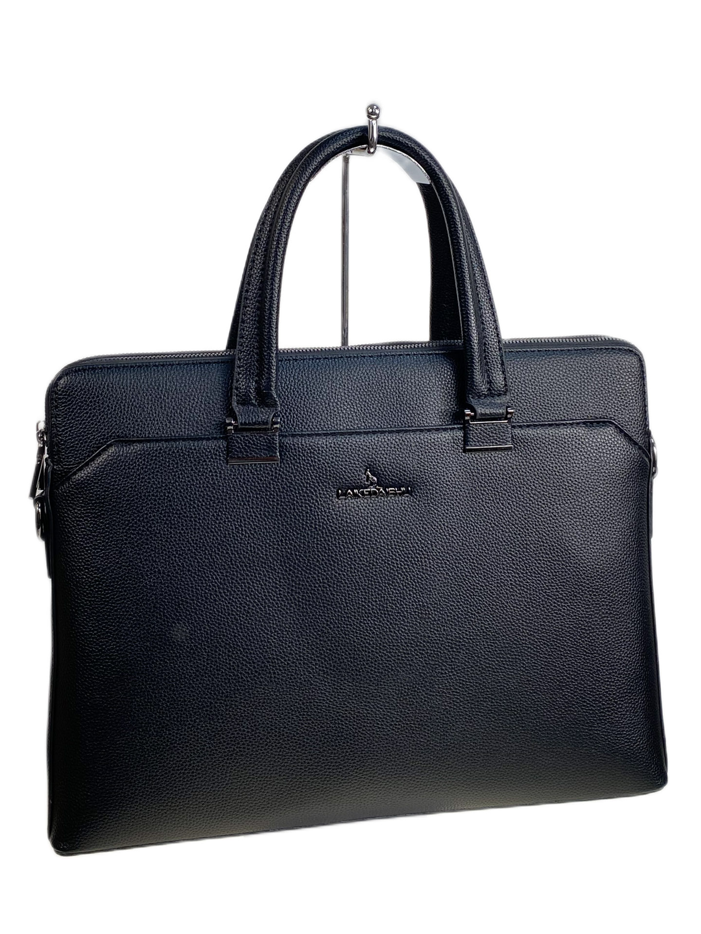 На фото 2 - Сумка портфель для документов из искусственной кожи, цвет черный