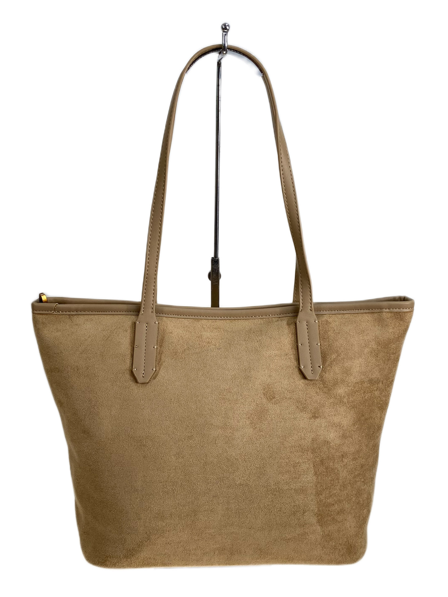 На фото 2 - Женская сумка из искусственной замши, цвет светло коричневый