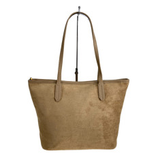 На фото 2 - Женская сумка из искусственной замши, цвет светло коричневый