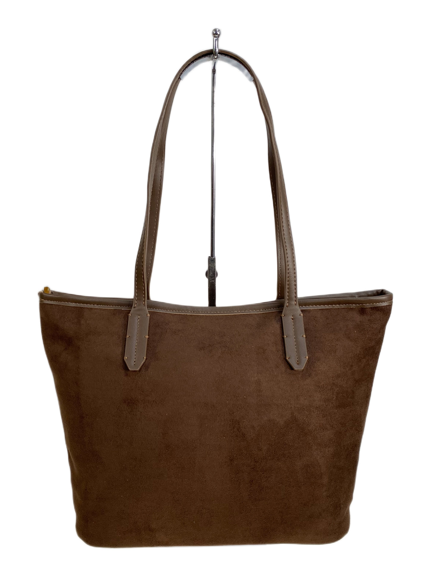 На фото 2 - Женская сумка из искусственной замши, цвет шоколад