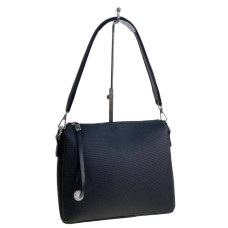 На фото 1 - Женская сумка из искусственной кожи, цвет черный