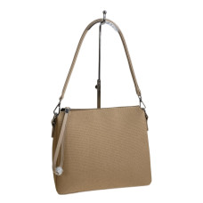 На фото 1 - Женская сумка из искусственной кожи, цвет светло коричневый