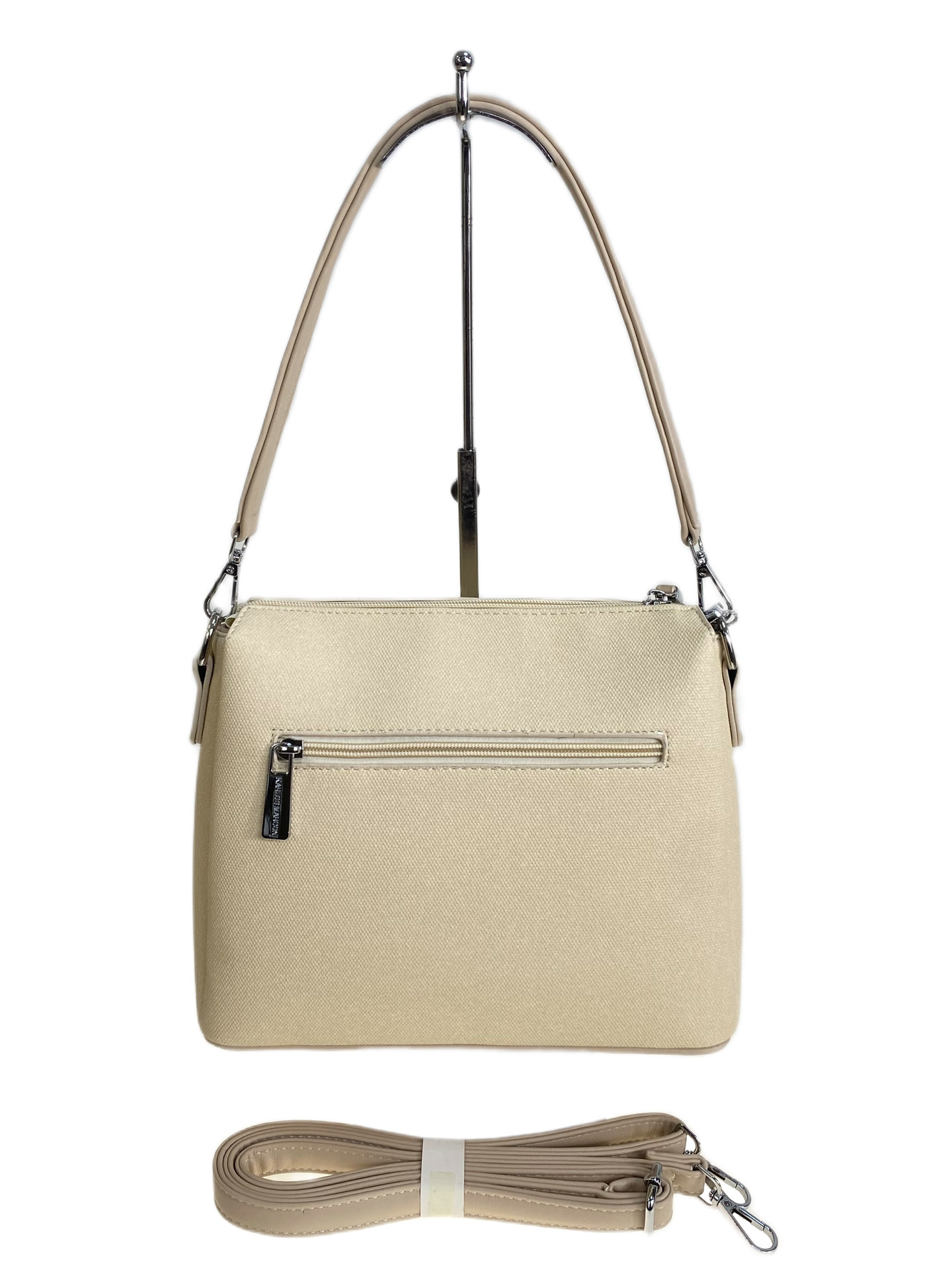 На фото 2 - Женская сумка из искусственной кожи, цвет молочный