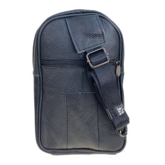 На фото 2 - Сумка мужская через плечо из натуральной кожи, цвет черный На фото 2 - Сумка мужская через плечо из натуральной кожи, цвет черный