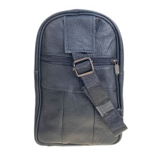 На фото 2 - Сумка мужская через плечо из натуральной кожи, цвет черный На фото 2 - Сумка мужская через плечо из натуральной кожи, цвет черный