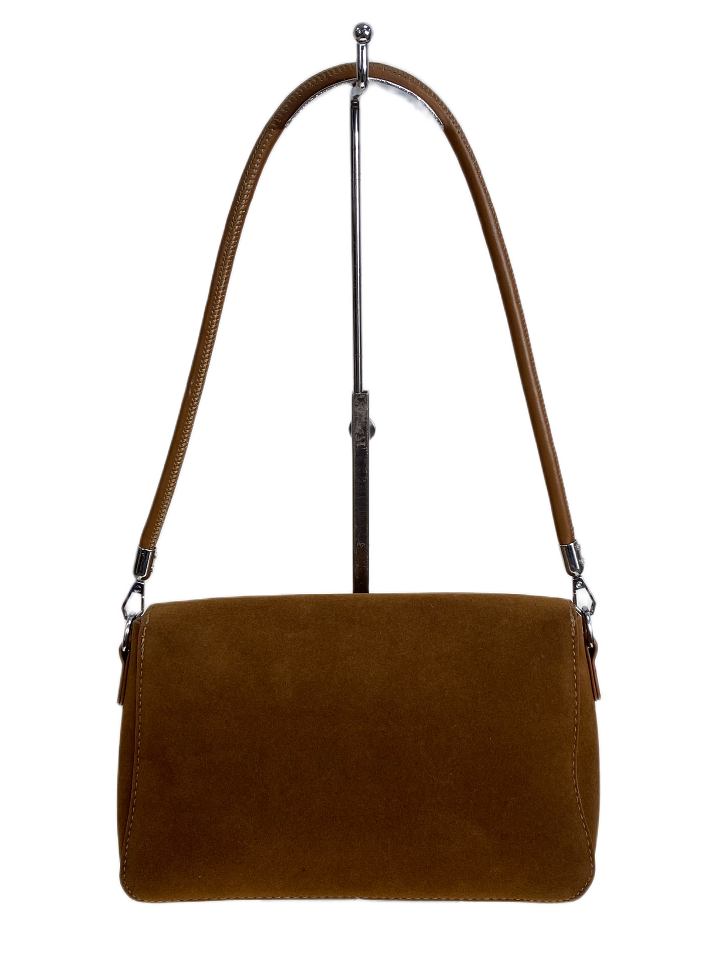 На фото 2 - Женская сумка из искусственной замши, цвет коричневый