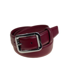 На фото 1 - Ремень женский из натуральной кожи, цвет бордовый