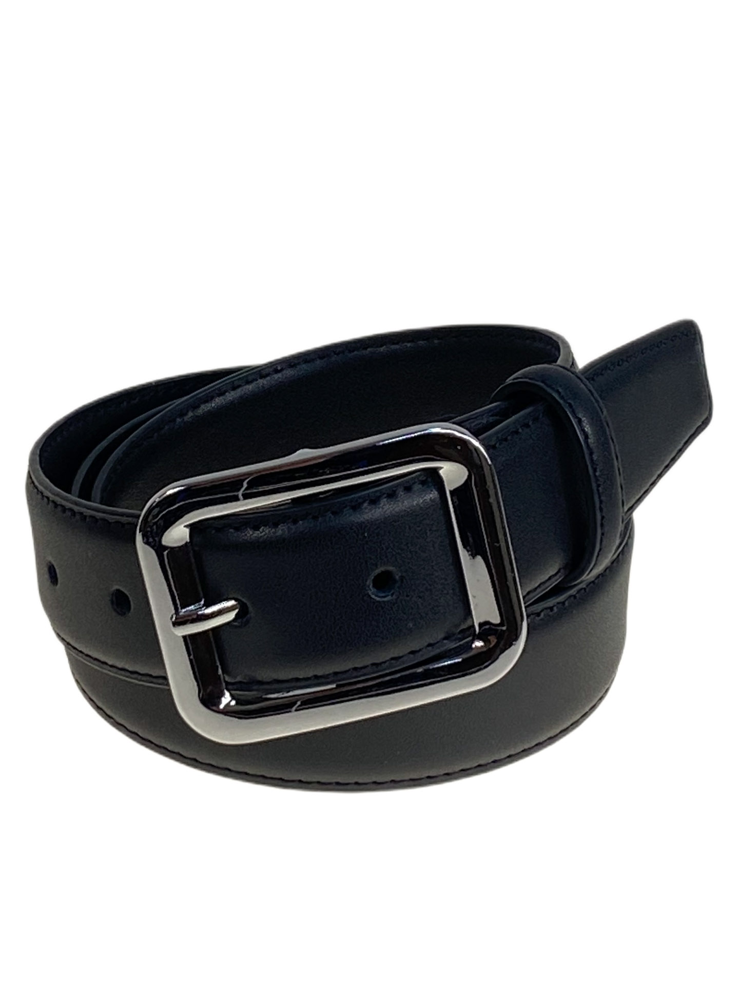 На фото 1 - Ремень женский из натуральной кожи, цвет черный