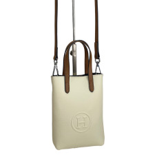 На фото 1 - Женская сумка из натуральной кожи, цвет  белый