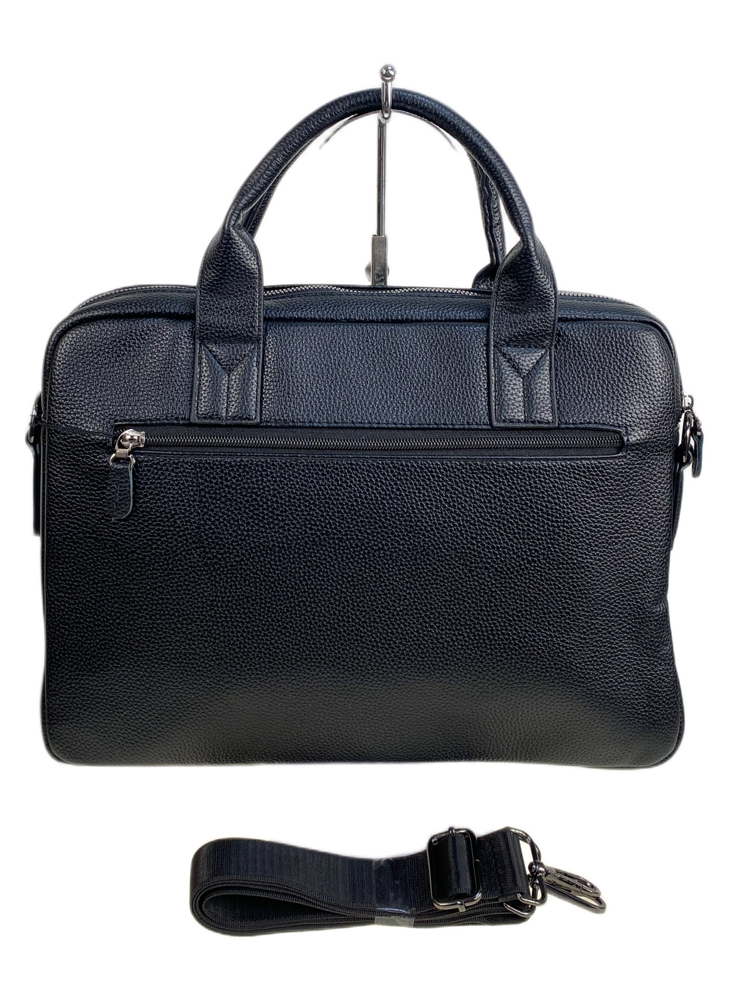 На фото 1 - Сумка портфель для документов из искусственной кожи, цвет черный