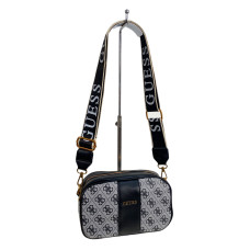 На фото 1 - Женская сумка из искусственной кожи, цвет  черный