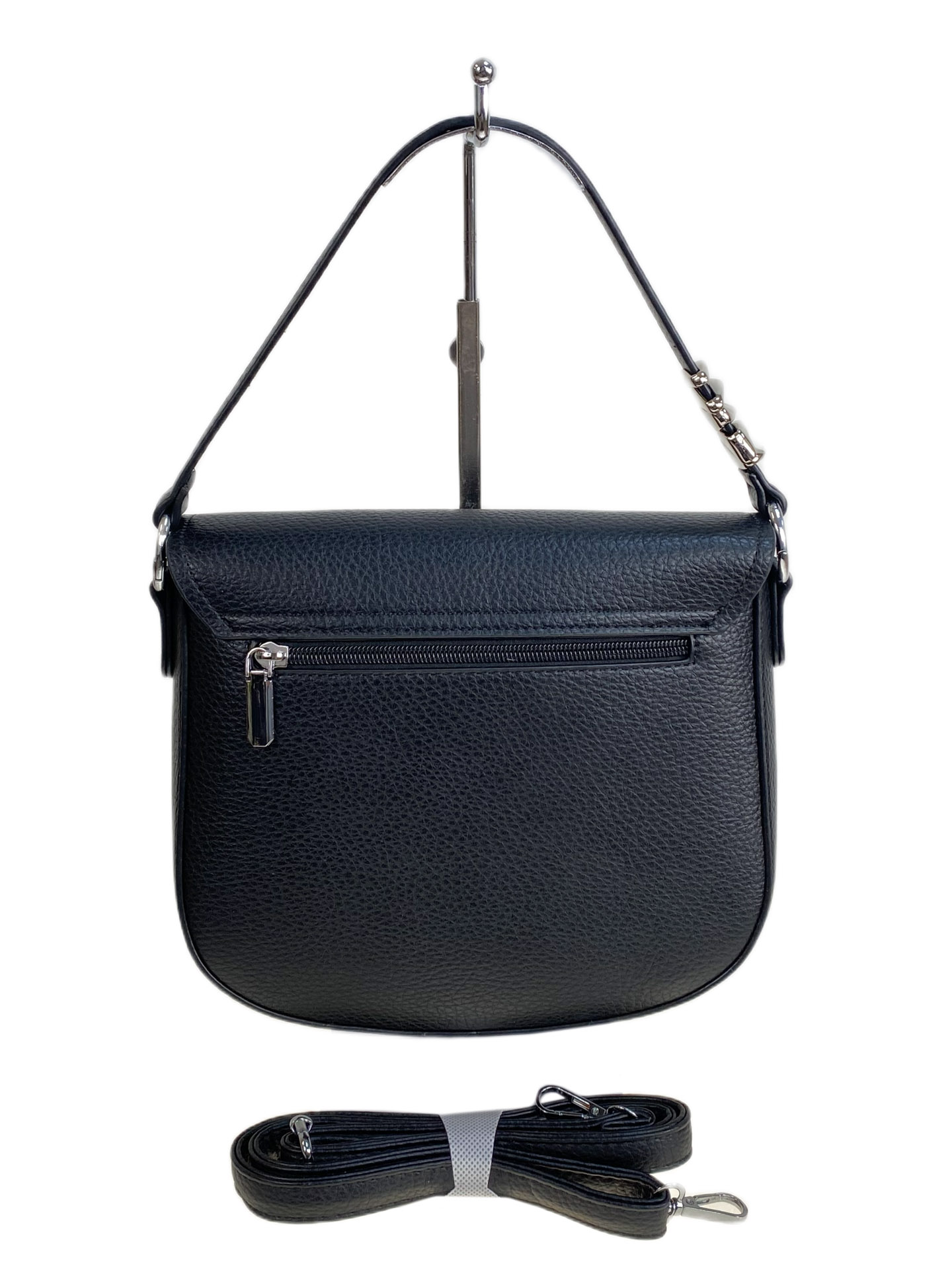 На фото 2 - Женская сумка из искусственной кожи, цвет черный