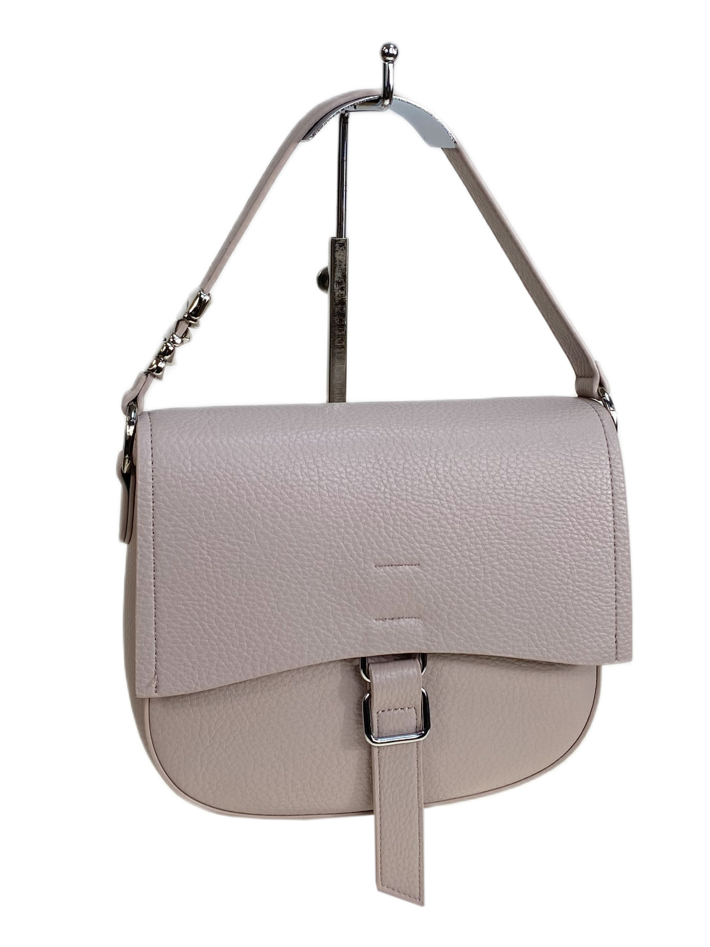 На фото 1 - Женская сумка из искусственной кожи, цвет светло бежевый