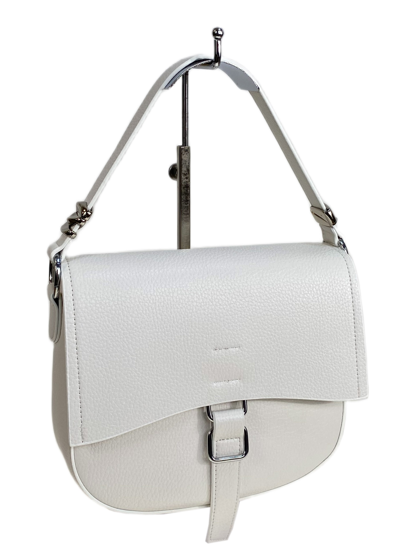 На фото 1 - Женская сумка из искусственной кожи, цвет белый