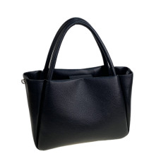 На фото 1 - Женская сумка из искусственной кожи, цвет черный