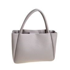 На фото 1 - Женская сумка из искусственной кожи, цвет серо-белый