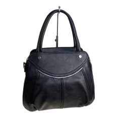 На фото 1 - Женская сумка из искусственной кожи, цвет черный